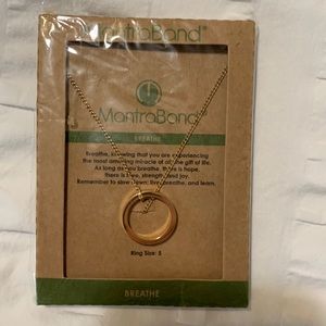 Mantraband Breath 18K gold ring + necklace